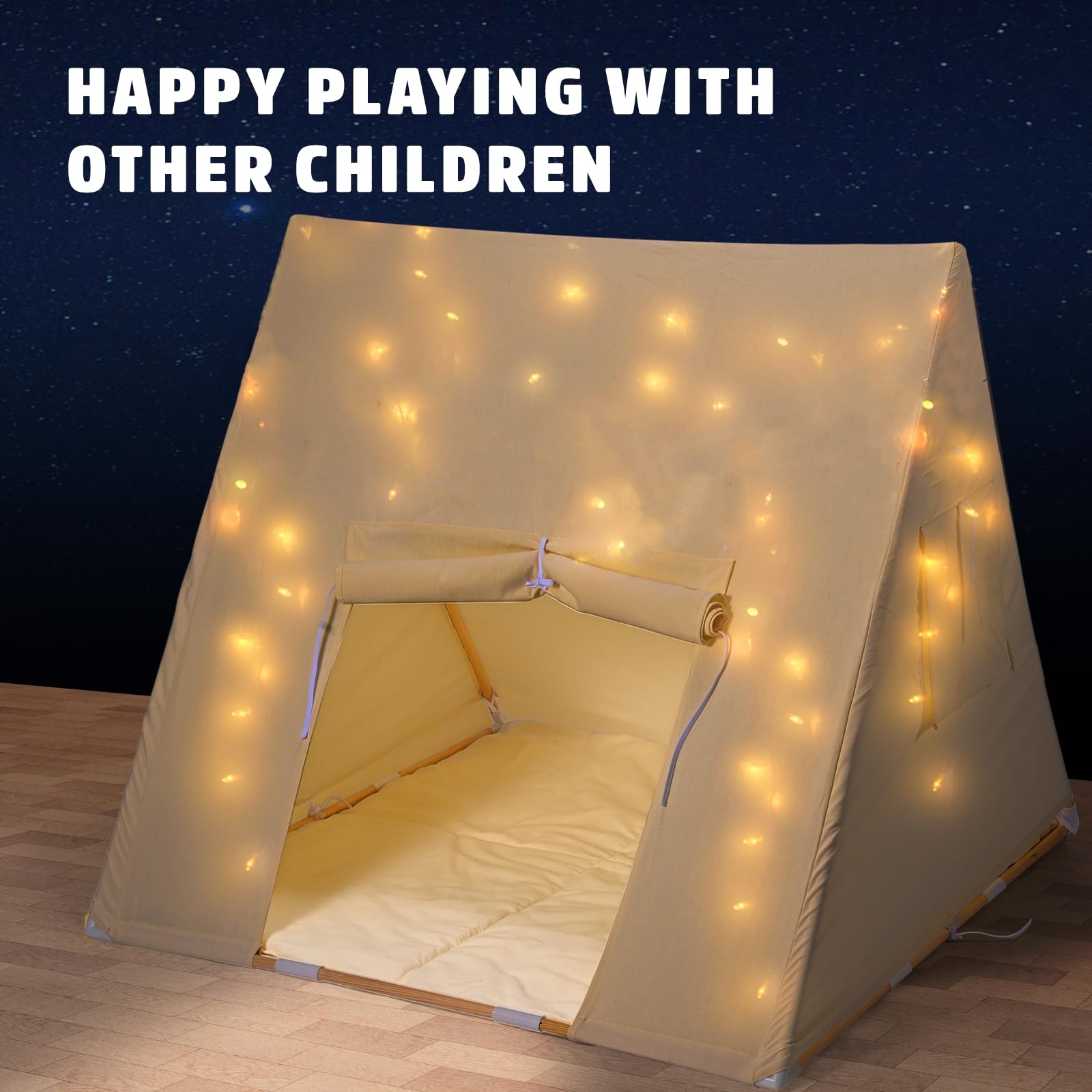 Tente Enfant Cabane Enfant Intérieure avec Tapis Rembourré Triangle Tente pour Enfants Tentes Intérieures Enfants Playhouse Tente de Jeu Pliable pour Filles et Garçons