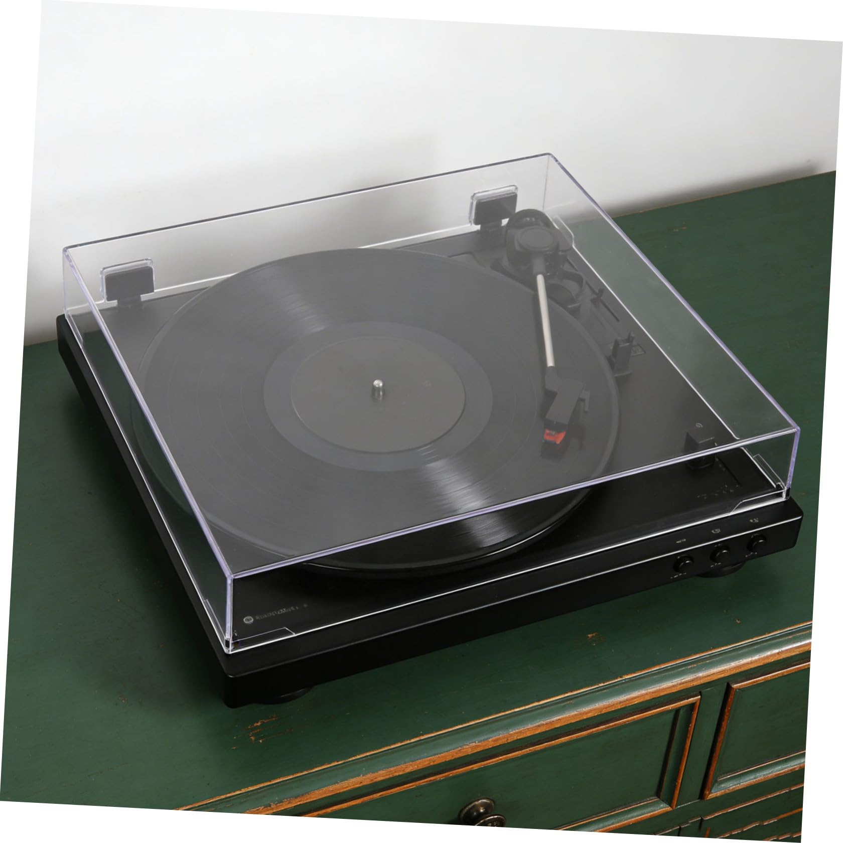 KALLORY Copertura 416,5x340x60mm Trasparente in Acrilico per Vinile Antipolvere Custodia Protettiva Resistente, Protezione Antipolvere per Uso Domestico e Sala Musica