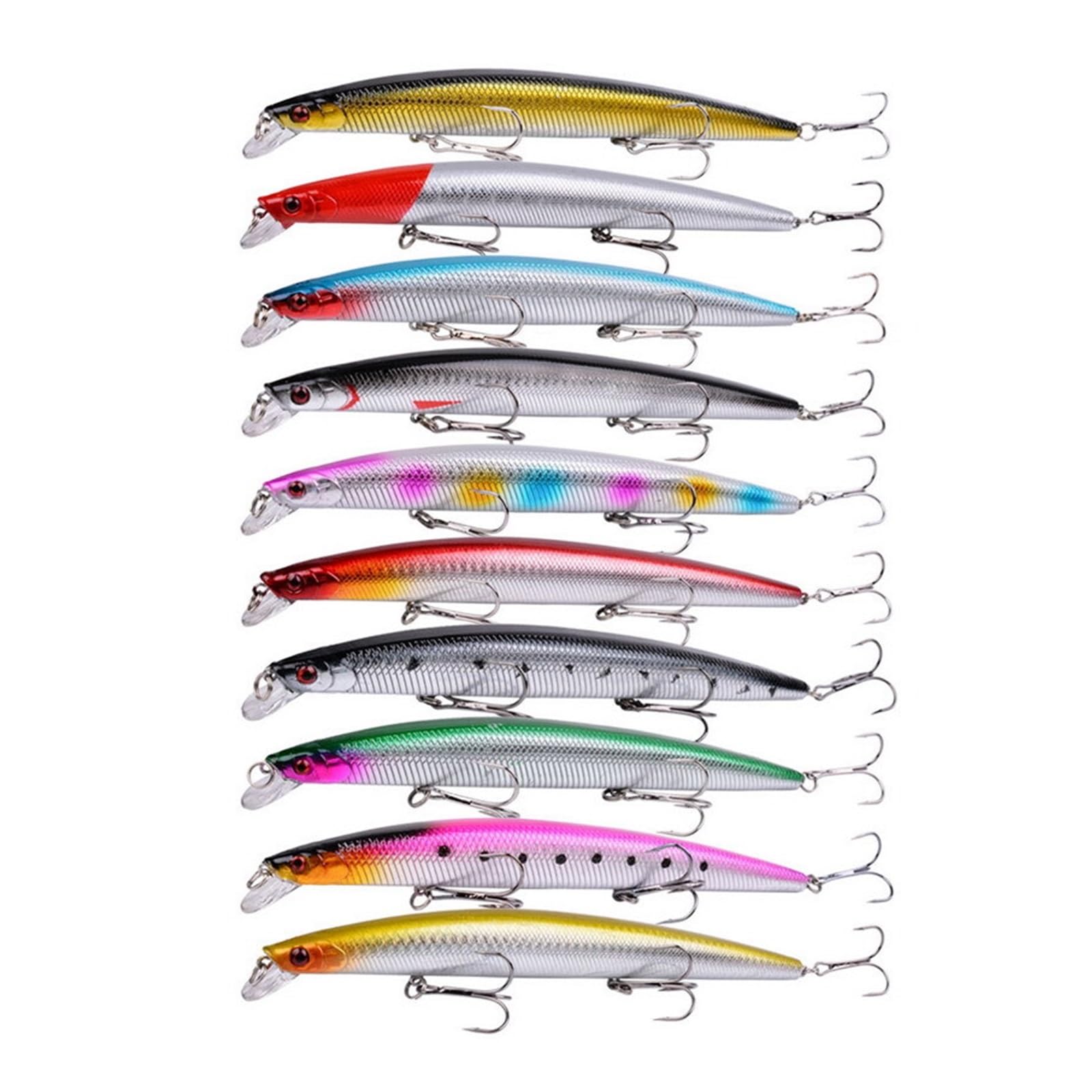 INEOUT 10 Stücke Big Laser Minnow Angeln Locken Set 180mm/26g Harten Köder Crankbait Isca Artificiais Pesca Meer Wobbler Schwimmen Köder