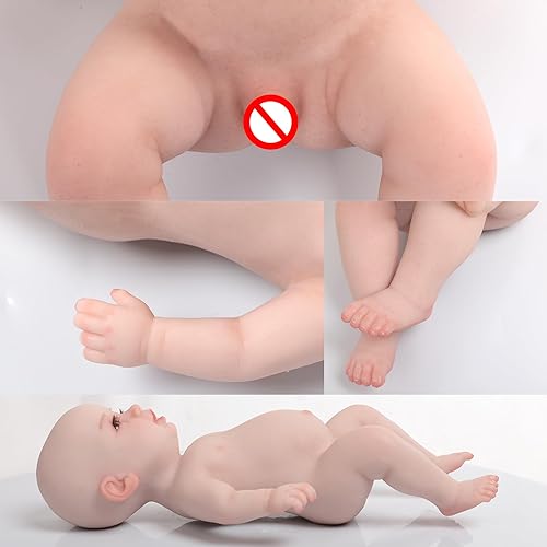 Miniatura 4 de Muñeca de silicona de 14 pulgadas, cuerpo de silicona realista de muñeca recién nacida, no muñeca de vinilo, muñeca realista de bebé recién nacido,