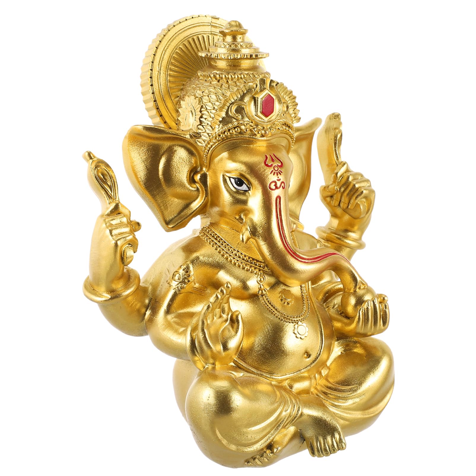 ABOOFAN Estatua de Buda Elefante de Resina Dorada, Figura Artesanal Decorativa, Adorno para Meditación y Bendición, Adecuado para Decoración del Hogar y Oficina