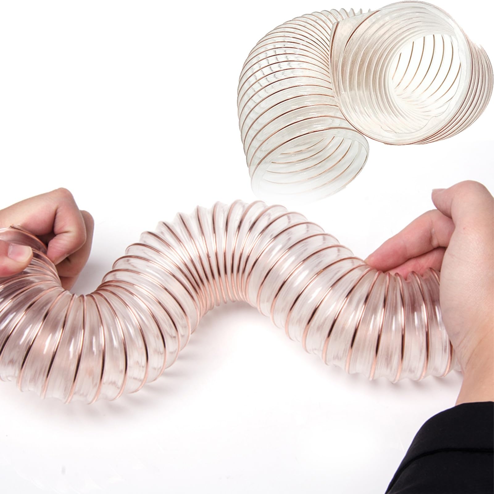 Tuyau d'aspiration de poussière en PVC Haute résistance pour poussières, débris et fumées, Tuyau Universel en PU, idéal pour Les aspirateurs d'atelier, Tuyau d'aspiration renforcé par Un Fil