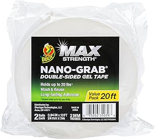 Duck Max Strength Double-Sided Tape with Nano-Grab Technology, 2 Rolls