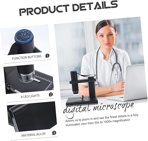 Miniatura 4 de Microscopio electrónico Microscopio de bolsillo Microscopio digital Microscopio de aumento Microscopio de aumento Lupa de monedas con luz Mini