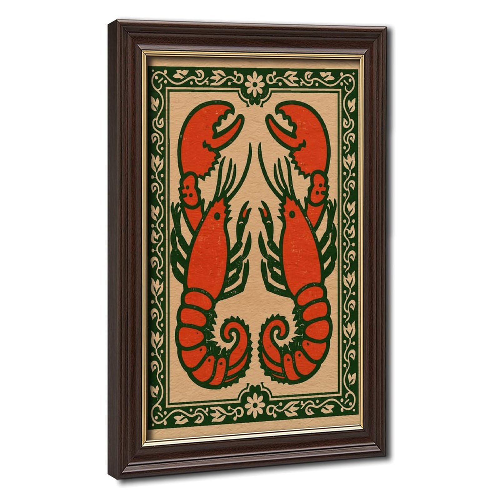 AYINUER Poster simmetrico rosso stampa aragosta design poster su tela per ufficio decorazione regalo