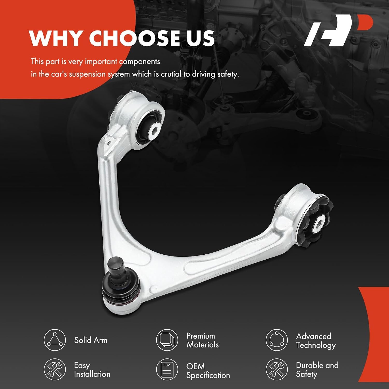 A-Premium Front Right Upper Control Arm, with Ball Joint & Bushing, Compatible with Jaguar XE 2017-2020, XF 2016-2024