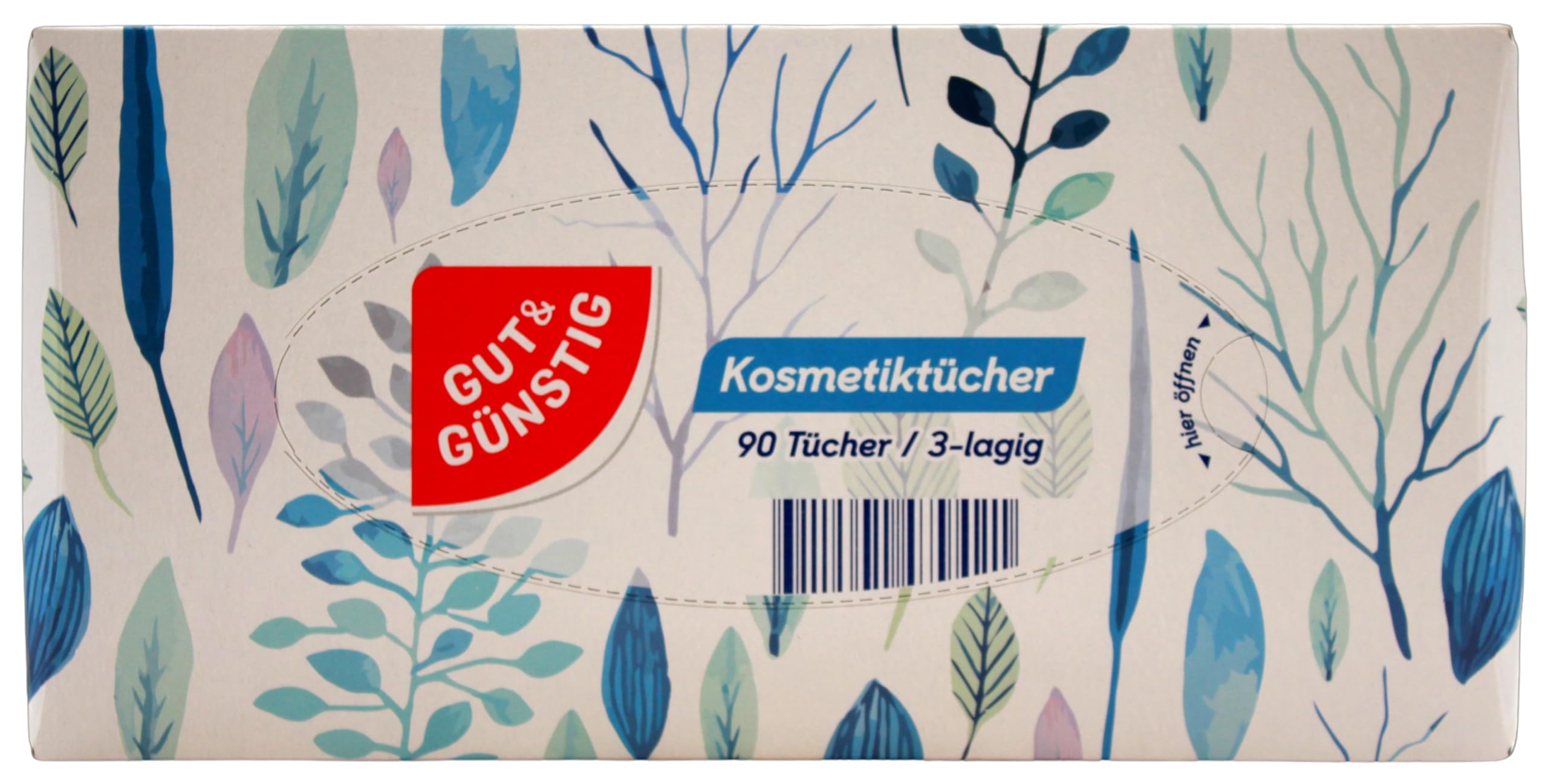 Edeka Kosmetiktücher 3-lagig, 2.160 Tücher (24 x 90 Tücher), weiß, Karton, Unparfümiert