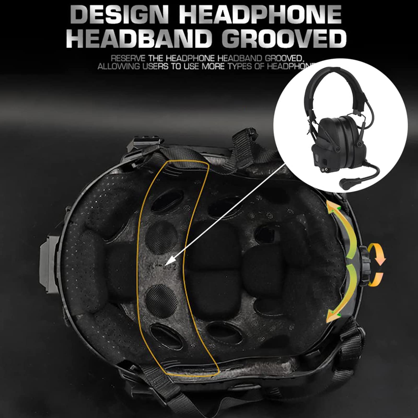 Tactische snelle helm set, tactische bril NVG Mount Telescope model tactische uitrusting, voor airsoft outdoor paintball beschermende jacht (Color : Black, Size : F