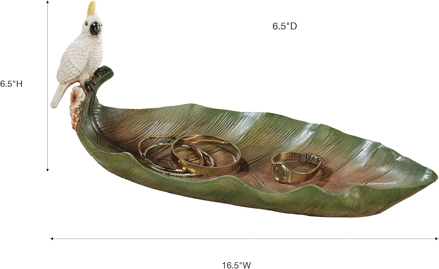 Touch of Class Garden Tropics Cockatoo Decorative Tropical Bathroom Vanity Tray Jewelry Holder