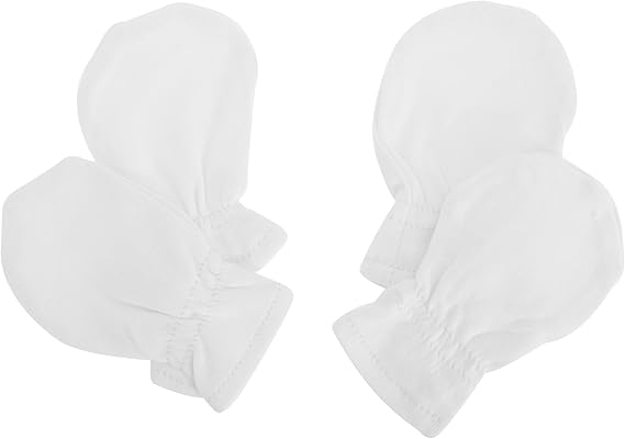 Moufles Anti Griffures 2 Paires Bebe Taille Unique Blanc Amazon Fr Vetements