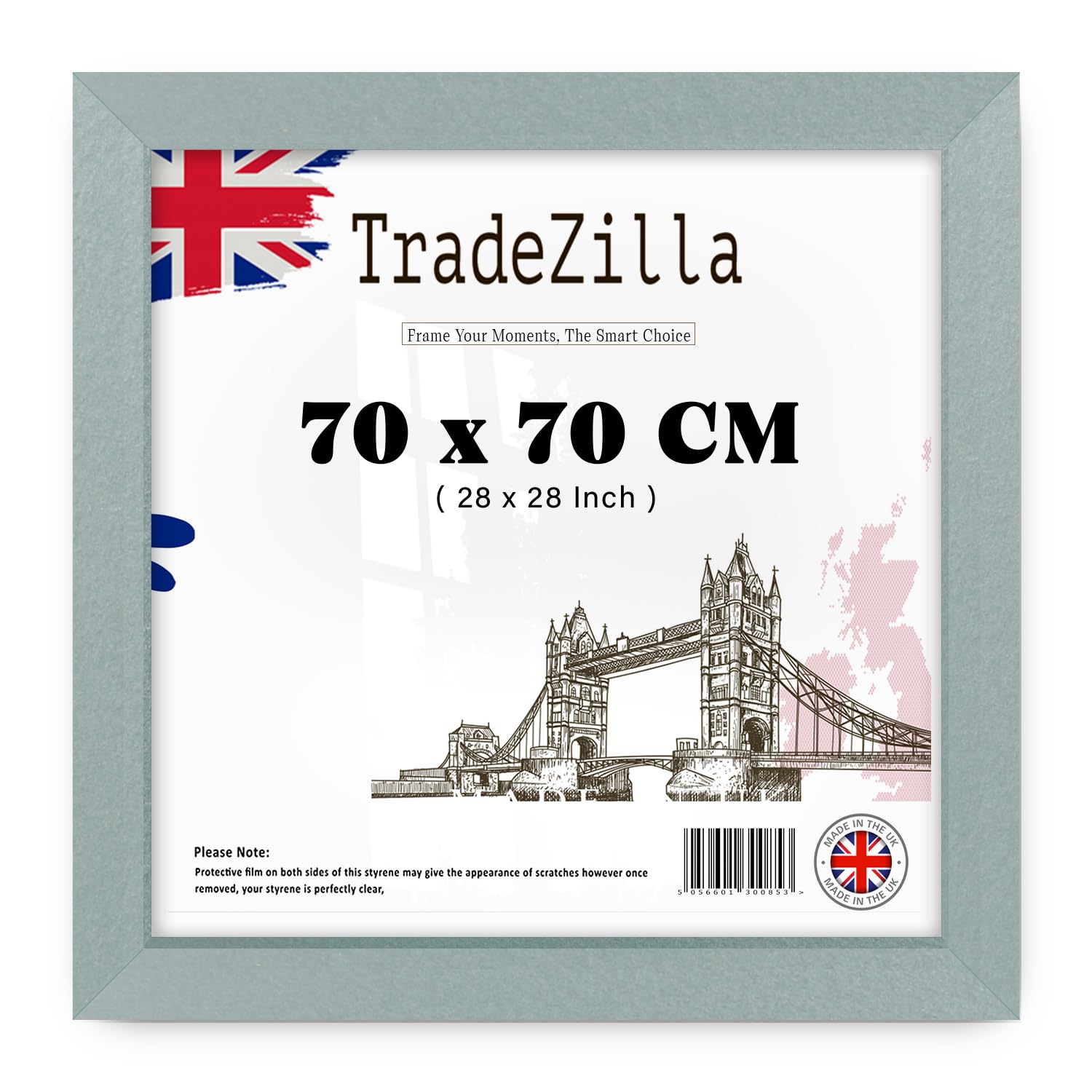 TradeZilla | Luxurious Large Silver (70 x 70 CM) Poster Frame Engineered Wood, 28 x 28 Inch Horizontal/Vertical Display Seasonal/Occasion Gifts [ Silver ]