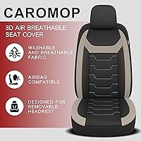 Vista 8 de CAROMOP Breathable Car Seat Cover 2 Front Seats, 3D Air Mesh Cloth Seat Covers for Cars, Universal Fit Automotive Car Interior Covers for SUV Vans