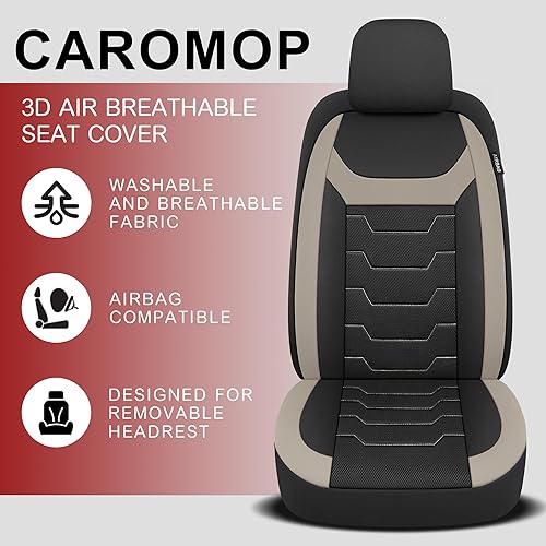 Miniatura 3 de Funda transpirable para asiento de automóvil, 2 asientos delanteros, fundas de asiento de tela de malla de aire 3D para automóviles, fundas