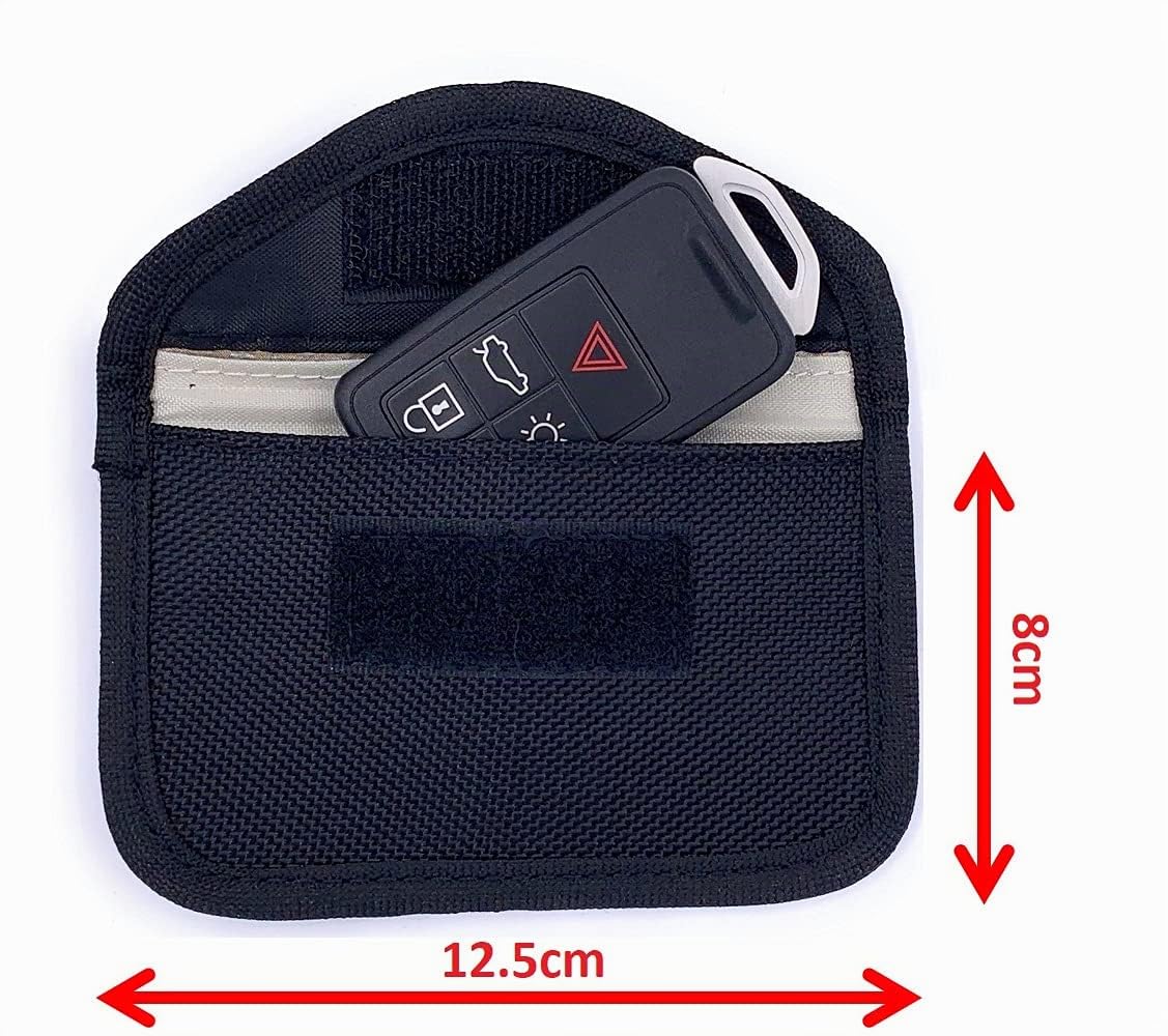 Bosvision cassaforte portatile, scatola chiave, scatola di sicurezza (lucchetto a combinazione e chiavi) con borsa Anti RIFD (borsa Faraday) per chiave auto senza contatto (keyless go)