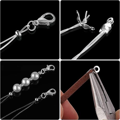 Miniatura 2 de El juego de 880 piezas de accesorios para fabricación de joyas incluye 80 cierres de langosta, 200 cubiertas de nudo de cuentas, 200 cubiertas de