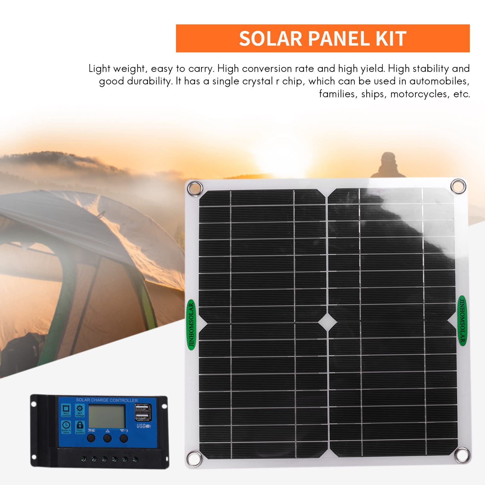 200W Pannello Solare Fotovoltaico Kit 12V Caricatore con 100A Controller Boat