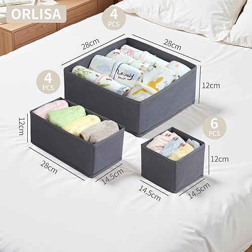 Miniatura 5 de Paquete de 14 organizadores de cajones para ropa, organizador de aparador para guardería, organizador de tela y almacenamiento perfecto para bebé