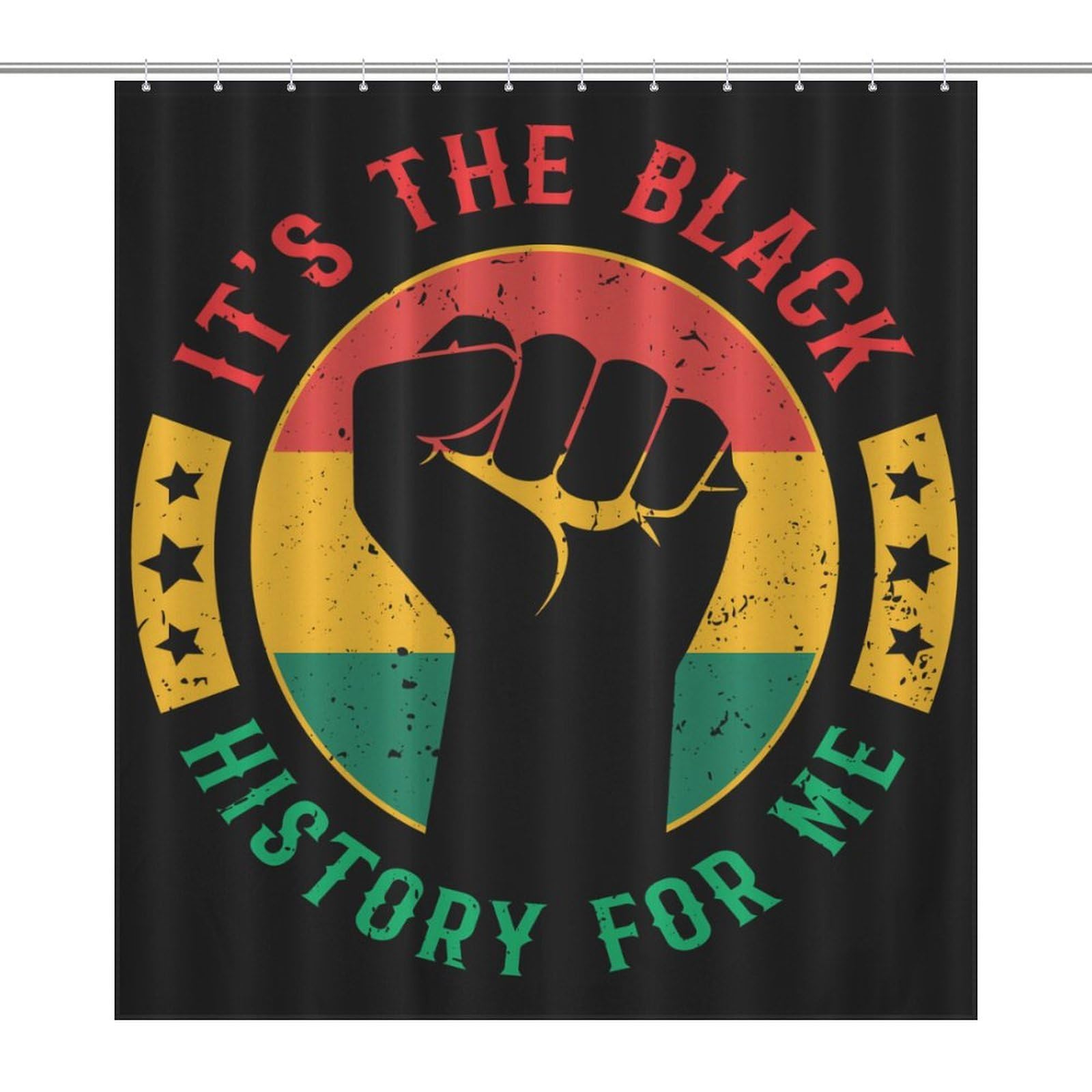 Oudrspo It's The Black History Month Shower Curtain Modern Bath Curtain Bathroom Decor Set with 12 Hooks 60 X 72 Inch