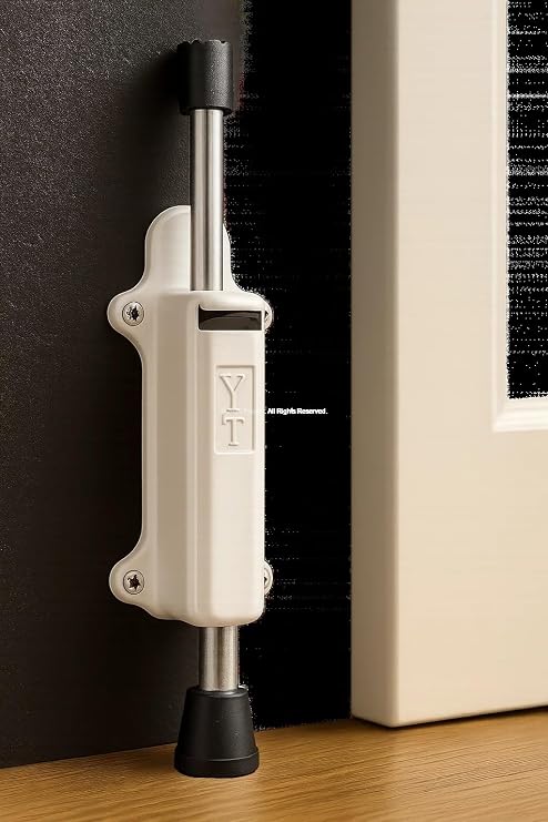 Basmalı Kapı Stoperi, 4 Vida Dahil, Dayanıklı Metal, Kolay Montajlı, Modern Tasarımlı Kapı Tutucu, Estetik ve Ergonomik İç Mekan Aksesuarı (Beyaz, 2 Adet)