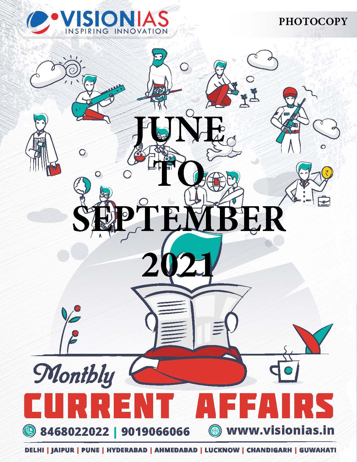 Vision IAS Current Affairs June To September 2021 Pack of 4 Book (Photocopy)