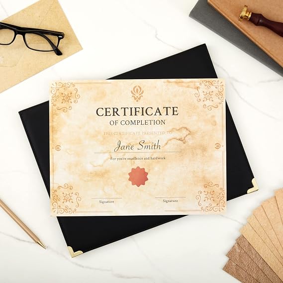 48 Pack Vintage Style Stationery Paper and Envelopes Set, 96 Piece Stationary Set for Writing Letters, Party Invitations, Scrapbooking, Penpal, Calligraphy (21.5 x 28 cm)