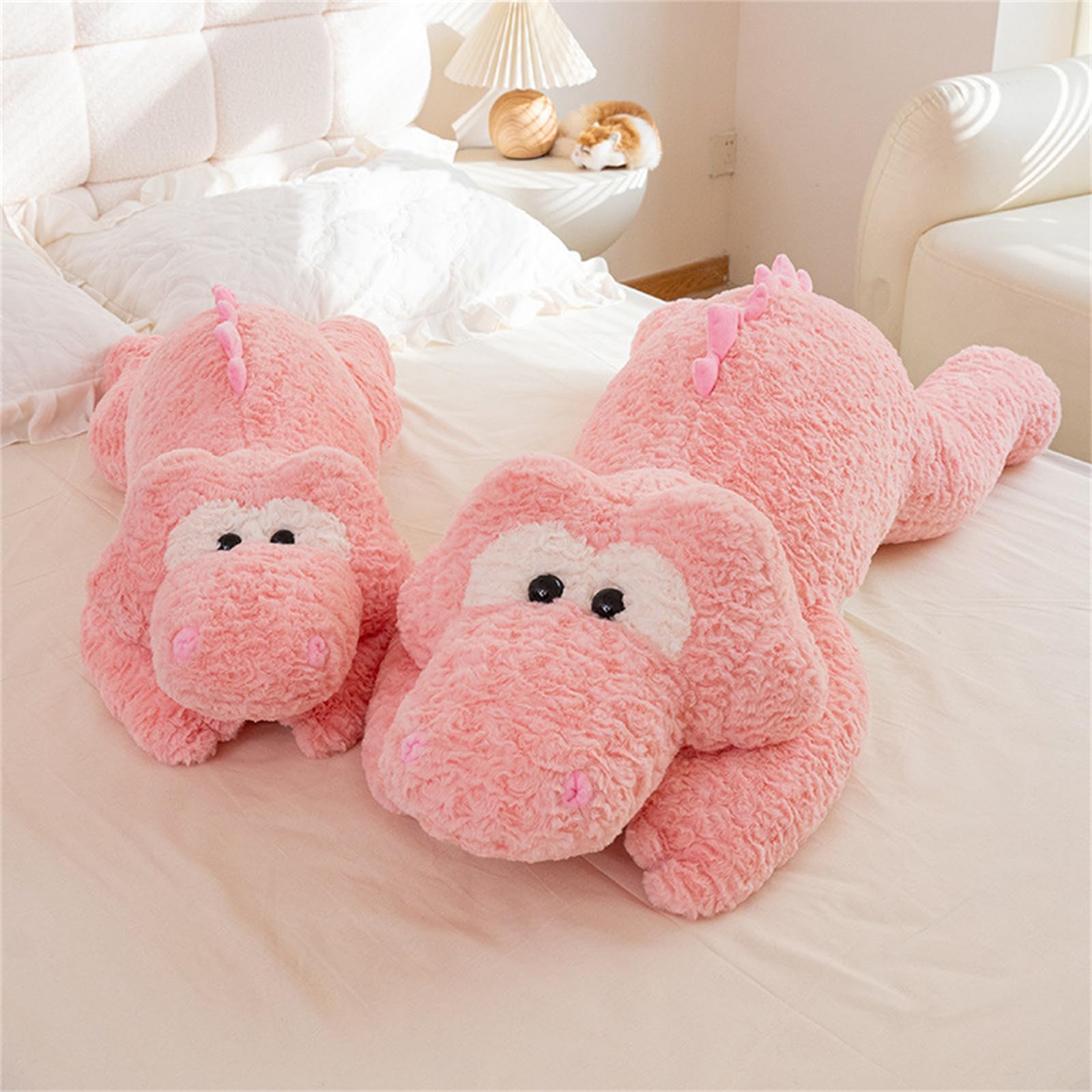Krokodil Kuscheltier, Groß Krokodil Stofftier, Riesen Kuscheltier, Süßes Riesiges Flauschiges Jumbo Plüsch Spielzeug, Krokodil PlüSch Kissen, Geschenk FüR Kinder Jungen MäDchen (110cm,Fen)