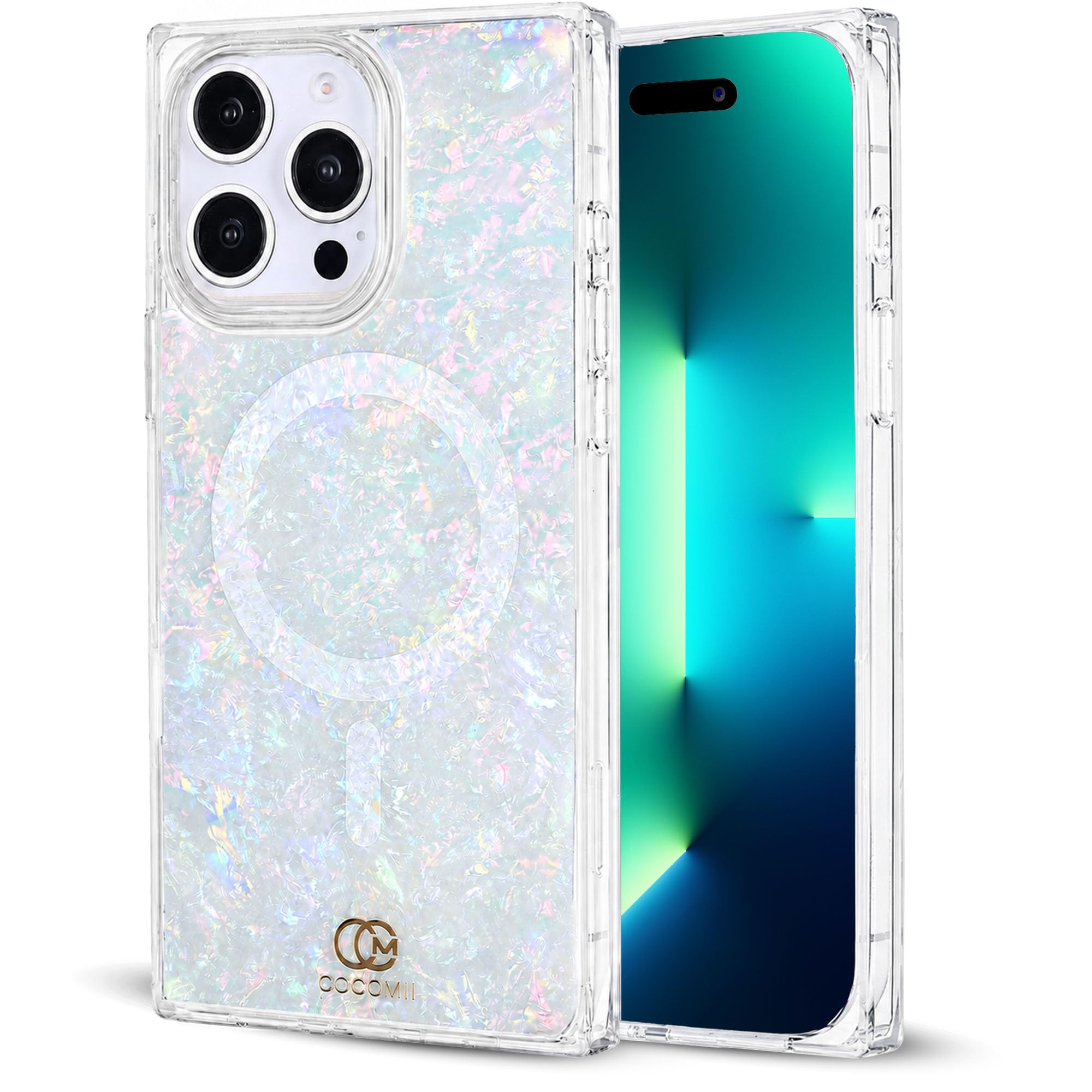 COCOMII - Funda Rectangular Compatible con iPhone 13 Pro - Compatible con MagSafe, Perla opalescente, Brillo Brillante, Funda magnética para iPhone 13 Pro de 6.1 Pulgadas, Nebulosa de ópalo