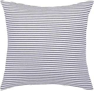 sourcing map Striped Canvas Cushion Covers 1PC, Throw Pillow Covers with Zipper for Sofa Bedroom-Decorative Couch Pillow Covers 45x45 Cm/18x18 In, Blue & White Throw Pillow Cases