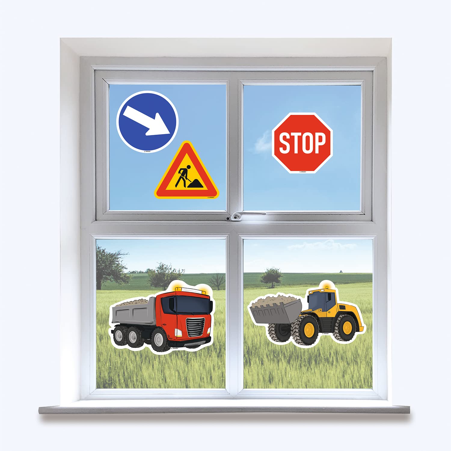 amscan 5 Window Sticker Construction Part