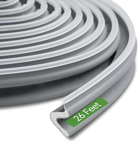 ASWEI Burlete de sellado para puerta de 26 pies de largo, espuma de Q", burlete de repuesto para marco de puerta, sello de instalación de ranura