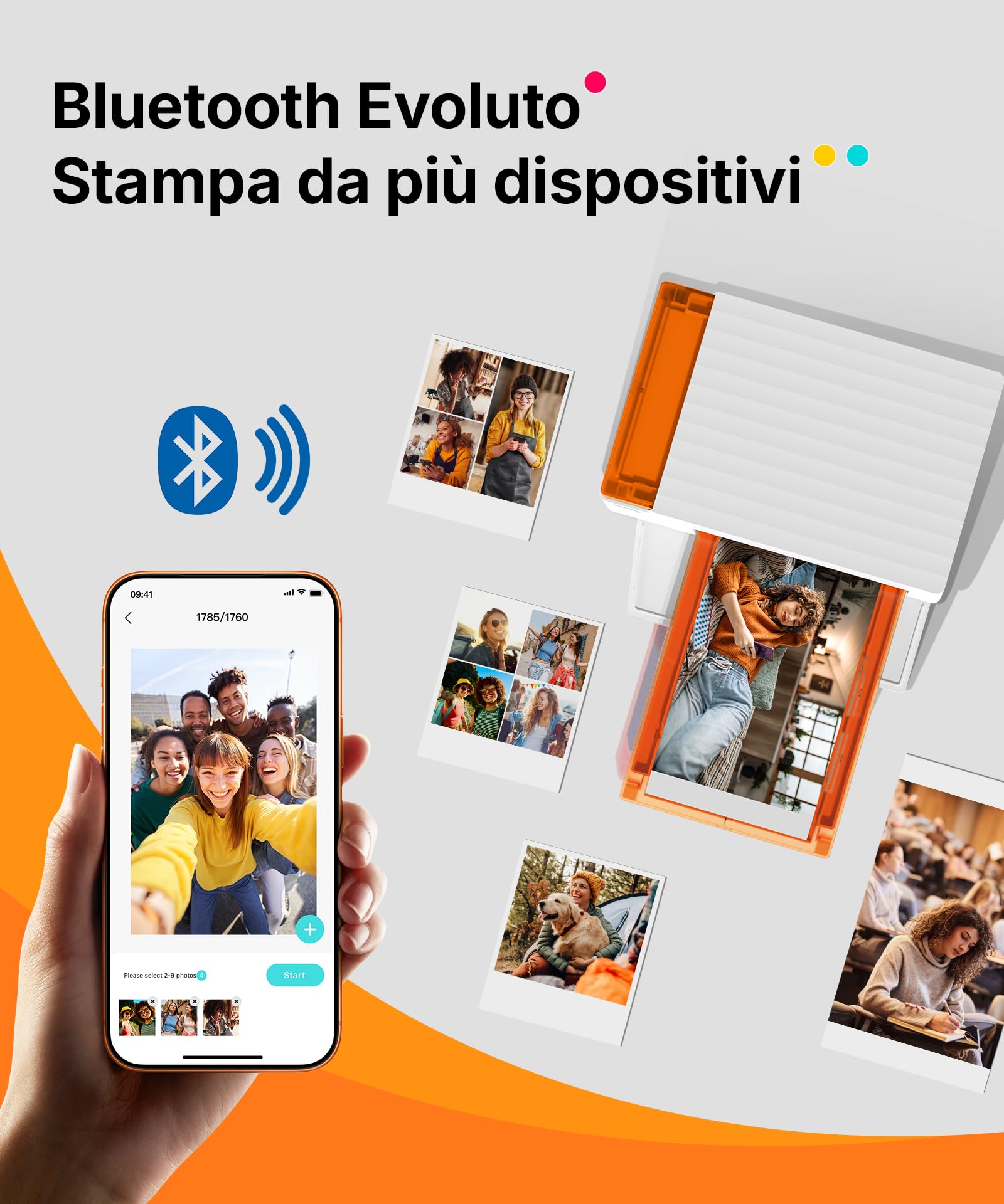 Liene Amber M110 Stampante Fotografica Portatile Bluetooth Sublimazione Termica 10x15 cm