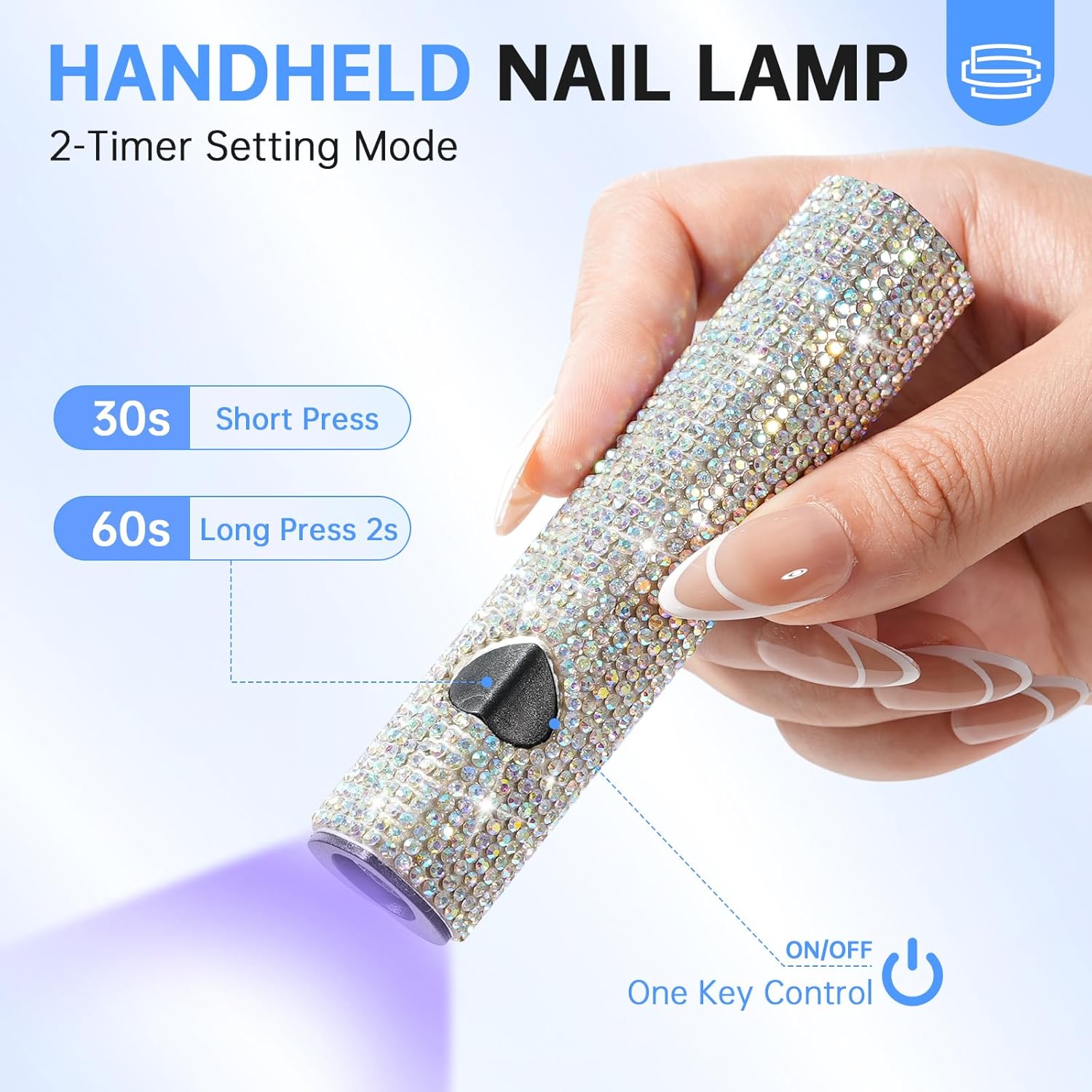 UV LED Nail Lamp 72W Rechargeable Sparkly Nail Dryer Gel Polish Light with 5 Timer Setting & Handheld UV Nail Lamp, Portable LED Nail Lamp, Mini Nail Dryer