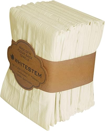 Flour Sack - Toallas de cocina  Toalla de algodón en blanco  Toalla de cocina bordada  Toalla de té bordada  Gruesa absorbente de secado rápido