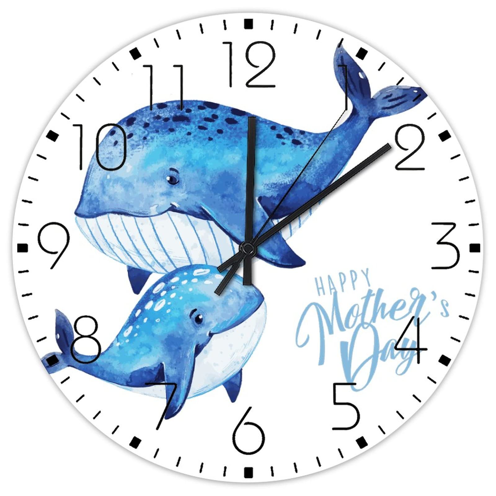 Horloge murale sans tic-tac en bois mécanique silencieuse de 30 cm pour chambre et bureau