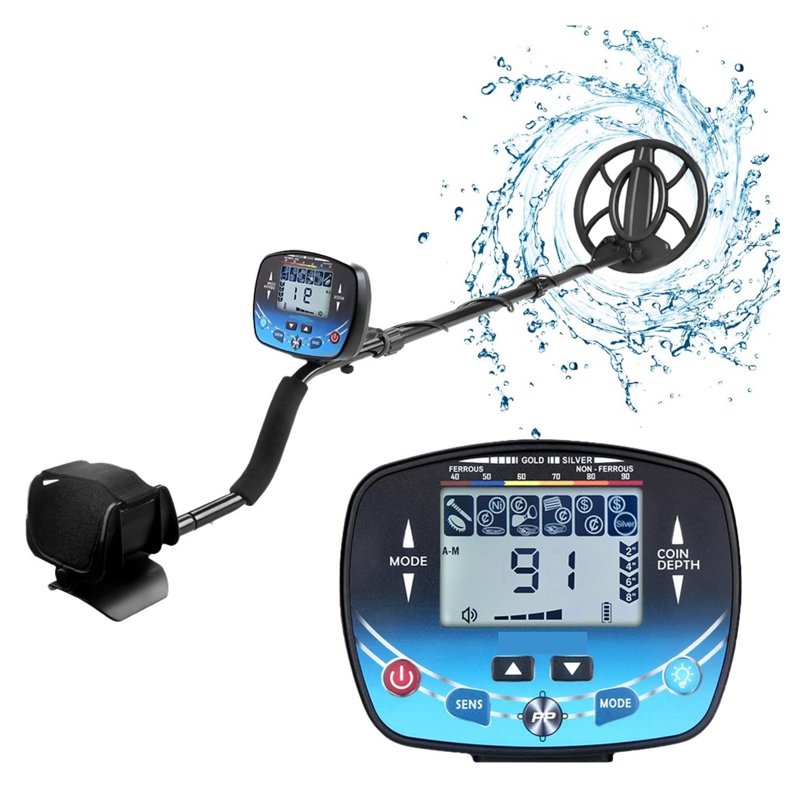 JKJZSALJ Md910B Metal Detector Underground Depth 2.5M Search Finder Gold Detector Treasure Detecting Pinpointer Waterproof High Accuracy