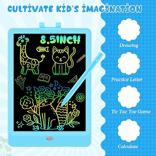 Miniatura 2 de Decute Tableta de escritura LCD con lápiz capacitivo, tablero de dibujo reutilizable de 8.5 pulgadas borrable, regalo educativo de Navidad y
