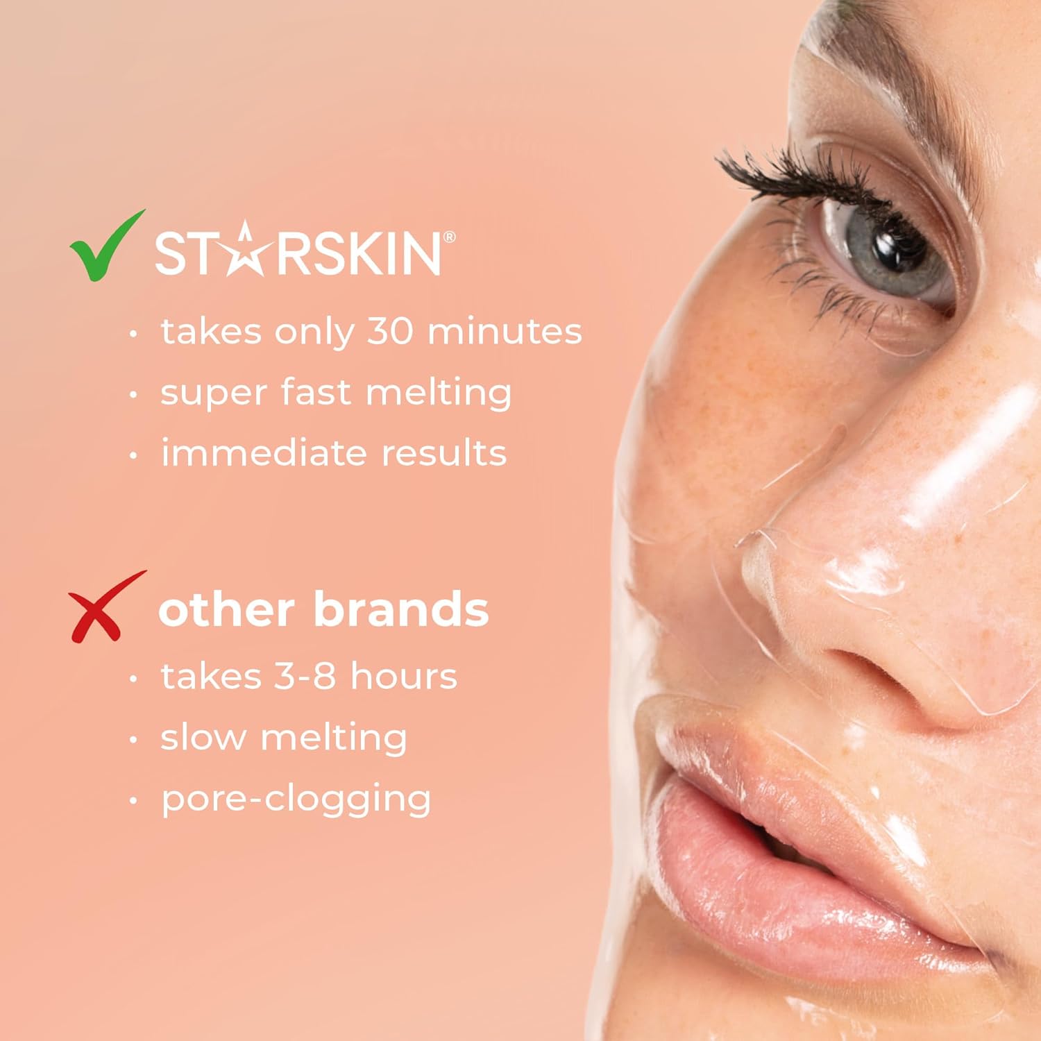 STARSKIN DeepMelt - Collagen Face Mask - PDRN Salmon DNA, Collagen & Hyaluronic Acid - Skin Barrier Repair & Glass-like Skin Effect, 4 Pack