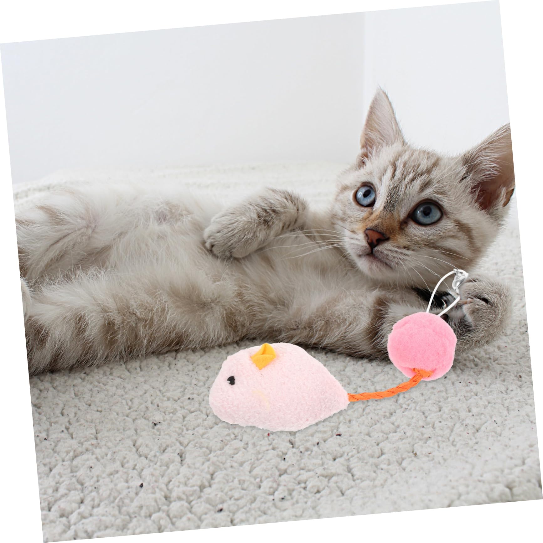 Lot De 6 Jouets Interactifs pour Chat Souris avec Clochette Réutilisables Robustes pour Gratter Mordre