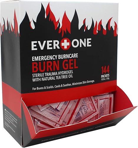Vista 3 de EverOne Gel para quemaduras de emergencia, paquetes de 0.03 oz, 144