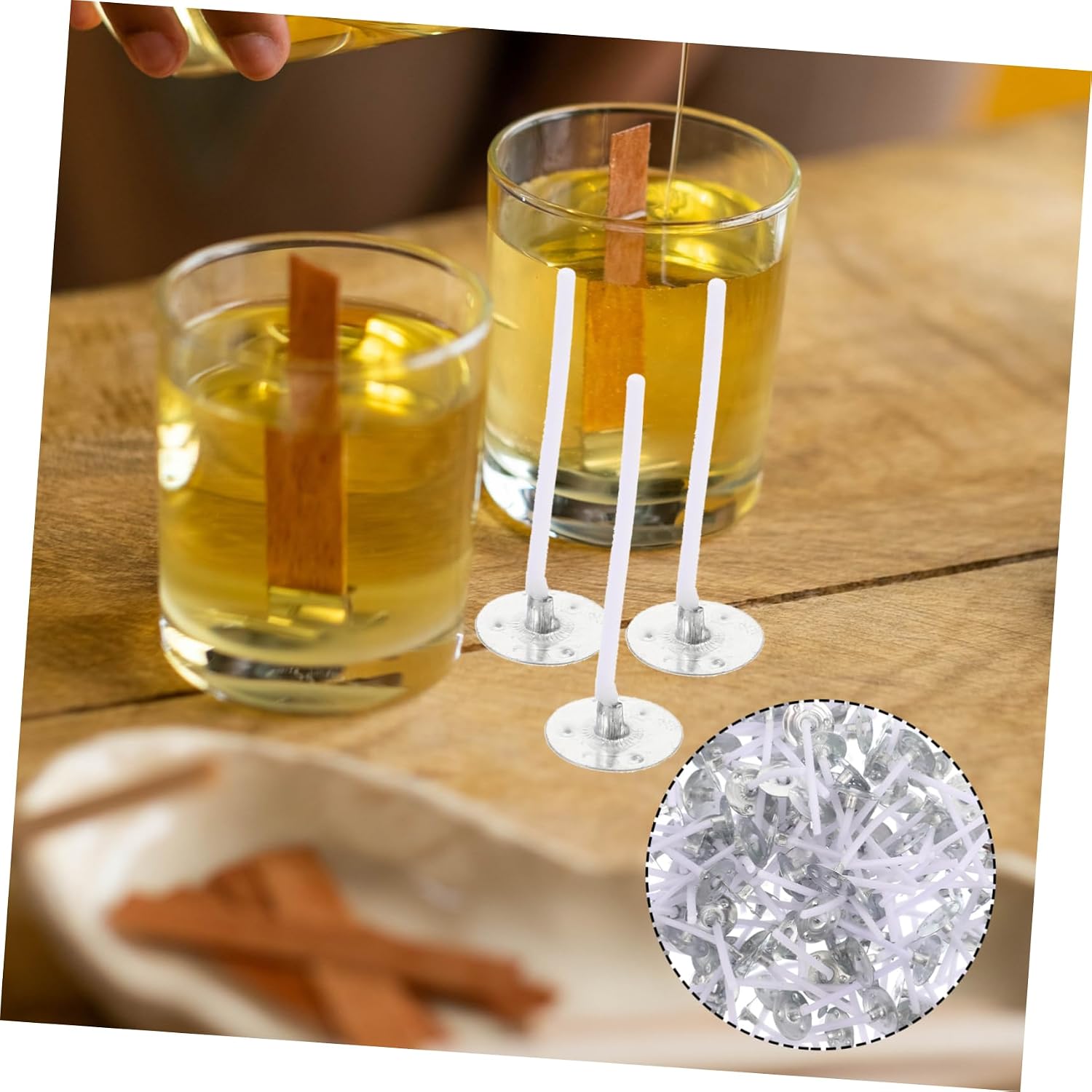 Tofficu 240pcs Candle Wicks for DIY Craft Projects Wax Materials Compatible Paraffin Beeswax Tealight Making Supplies