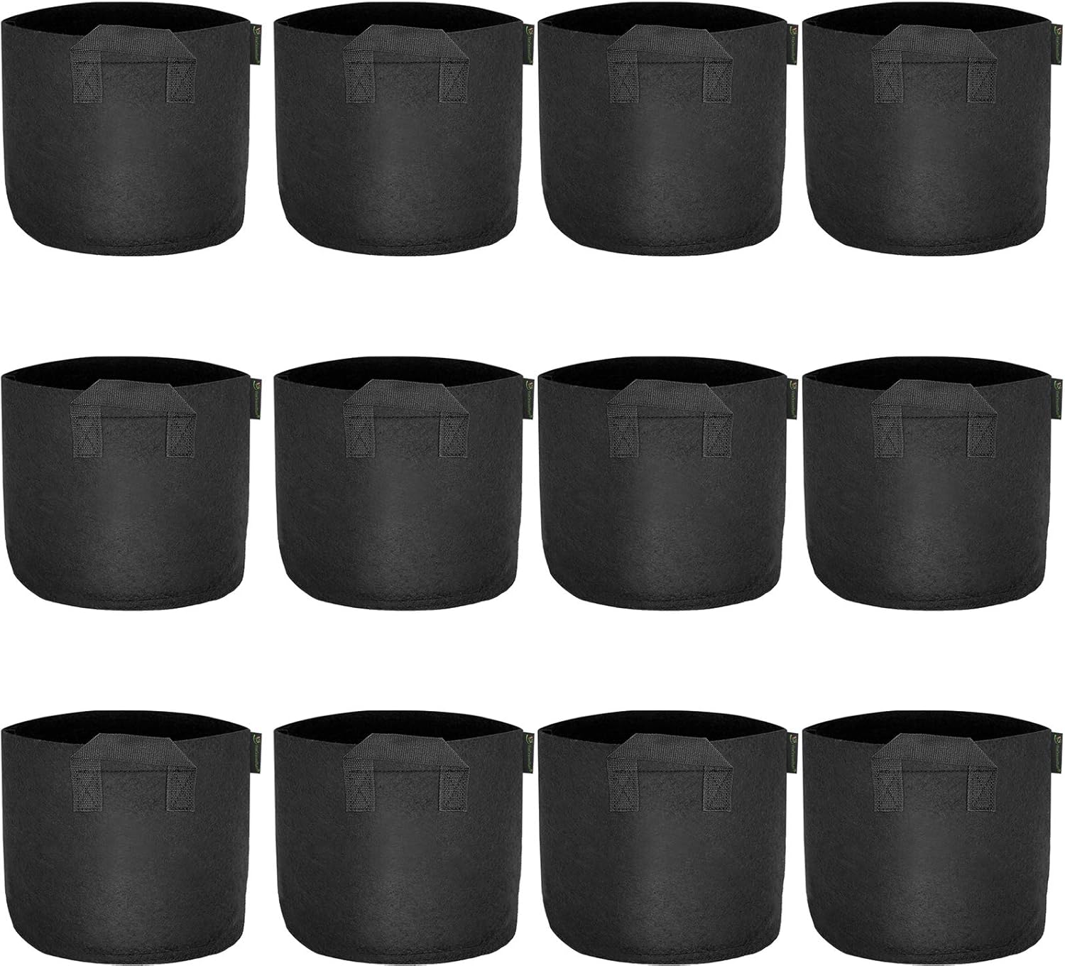 FiveSeasonStuff Grow Bags, Heavy Duty Fabric Pots (12 Pack 2 Gallons (Black))