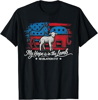 My Hope is in the Lamb Elephant Donkey USA Funny Scripture T-Shirt