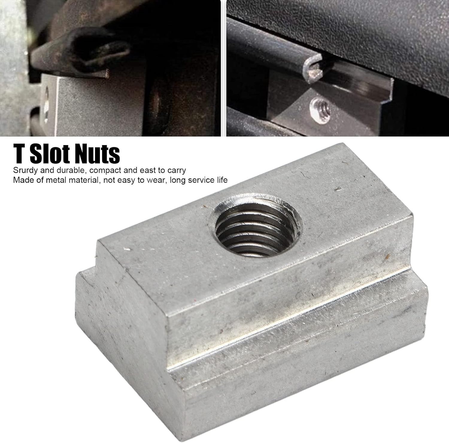 T Slot Nuts Metal, Lightweight Compact Drive Machine Screws Bolts for Pickup Trucks Bed Rails - Durable Construction, Easy Installation, Ideal for Trailers and Boats