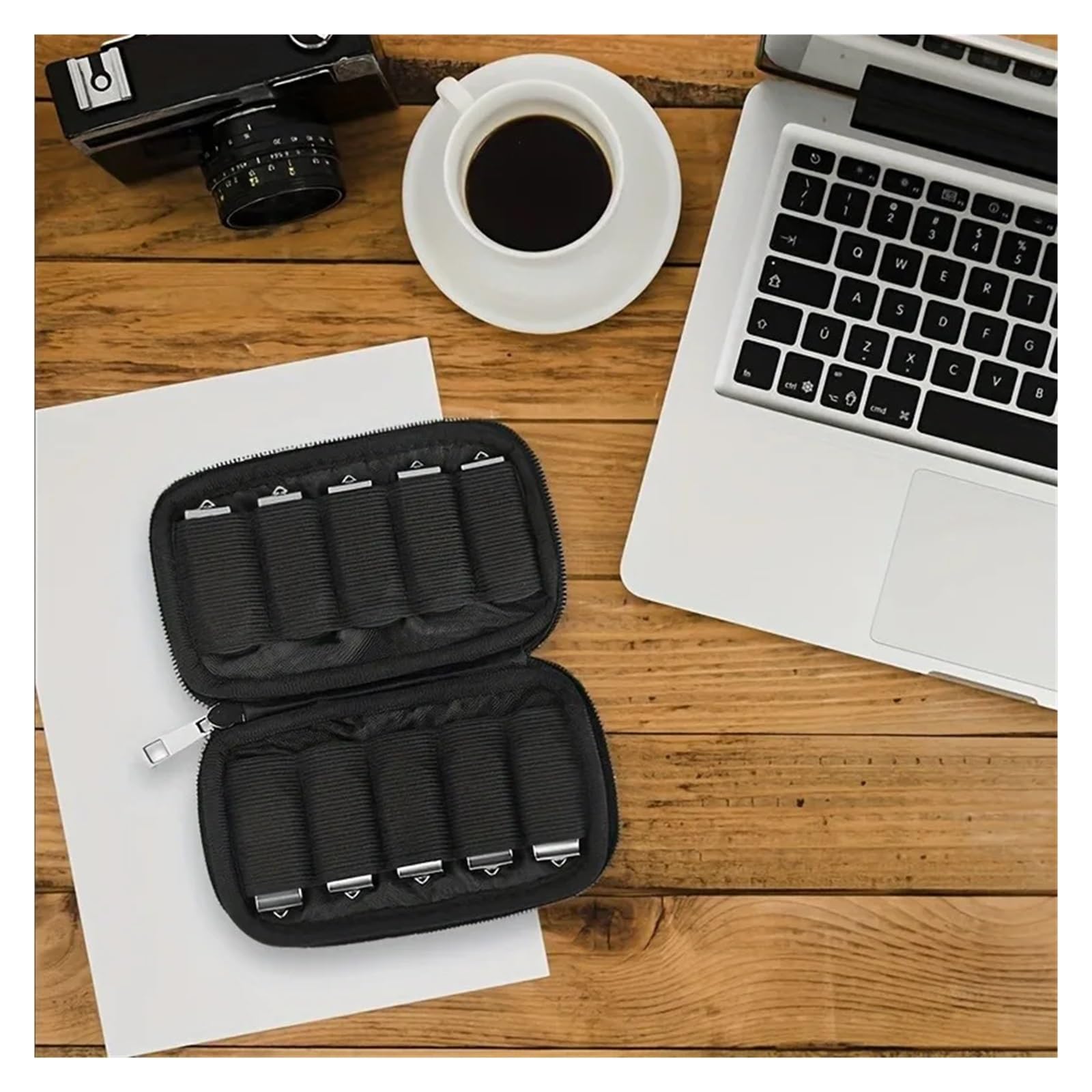 Estuche de almacenamiento para disco duro, 4 unidades, USB, organizador portátil, a prueba de polvo, para cable de tarjeta SD