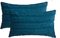 Vista 30 de GYROHOME Paquete de 2 fundas de almohada de algodón y lino, fundas de cojín decorativas, diseño de borlas, fundas de cojín modernas con flecos