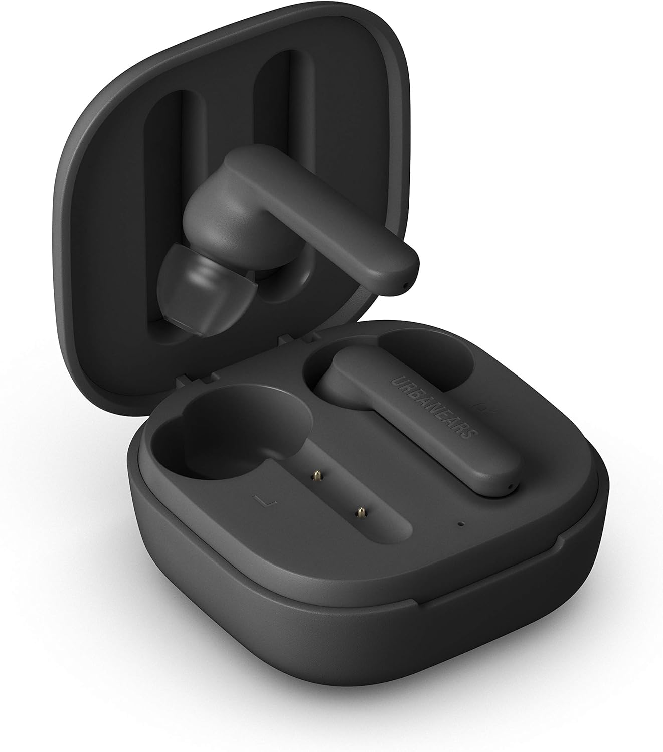 Urbanears Alby Earbuds inside open charging case