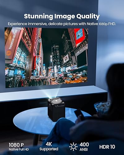 Miniatura 4 de ETOE Proyector inteligente 1080P con Android TV 10.0, certificado por Netflix, WiFi 5G, Bluetooth, Chromecast inalámbrico, proyector de películas