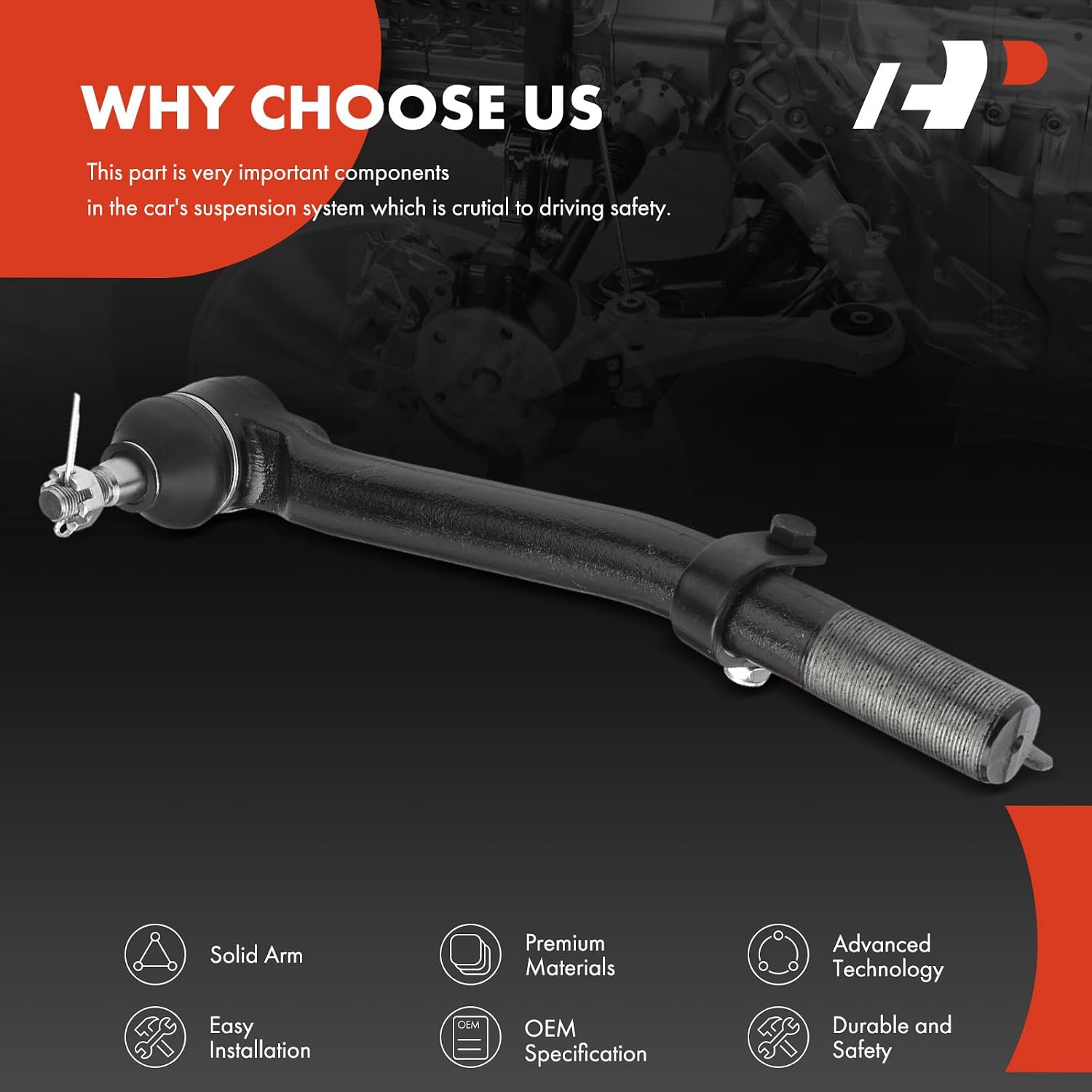 A-Premium Front Outer Left Tie Rod End, Compatible with Ford F-250 F-350 2005-2022, F-450 F-550 Super Duty 2005-2010