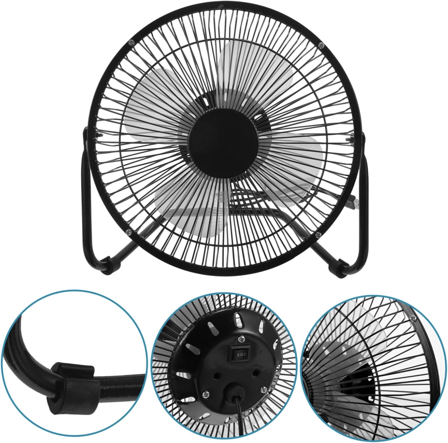 360Degree Retro USB Fan Ultra Quiet Mini Desk Cool Fan for Home Office Lightweight Portable Design for Desktop Laptop Cooling