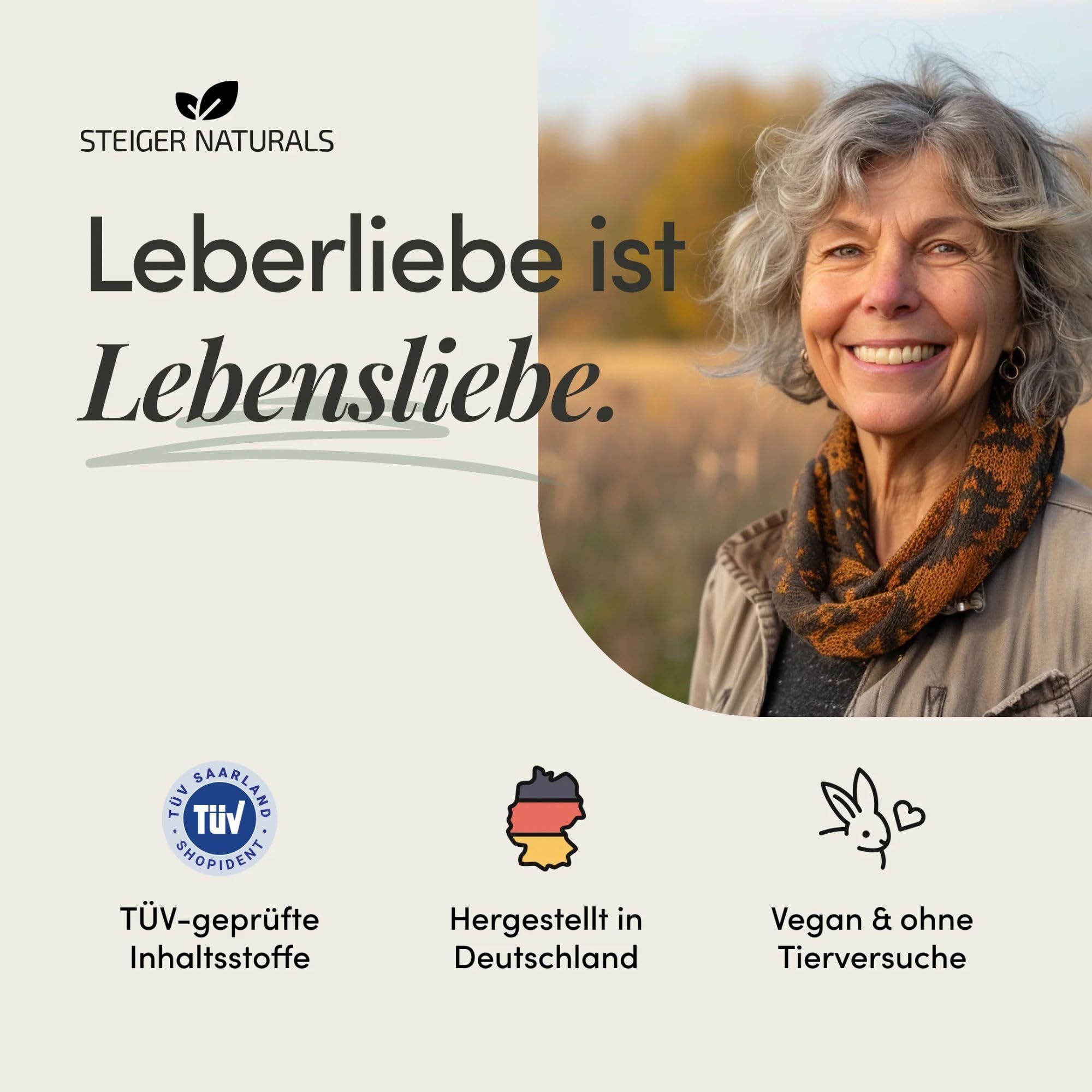 Steiger Naturals Naturhof Leber Kur Das Original - Mariendistel, Artischocken, Cholin, Vitamin E & B12, vegan, 60 Kapseln für 1 Monat